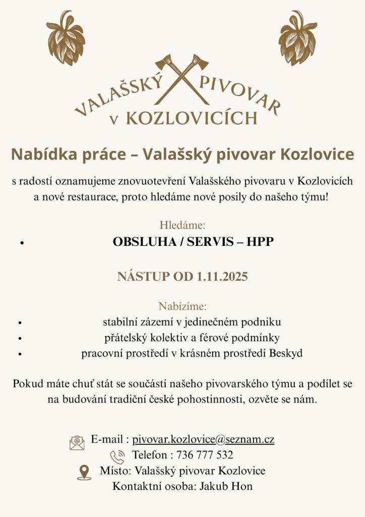 leták nabídky práce