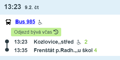autobusové spojení tam