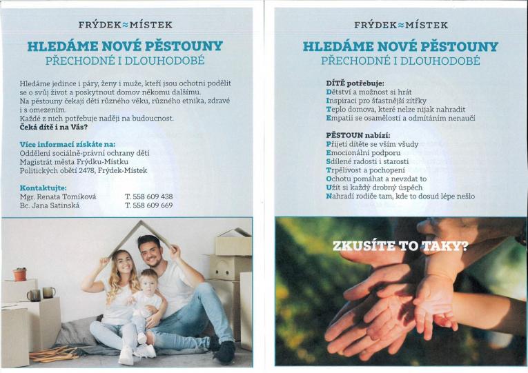 leták pěstouni