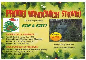 plakát prodeje vánočních stromků