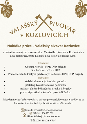 leták nabídky práce