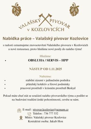 leták nabídky práce